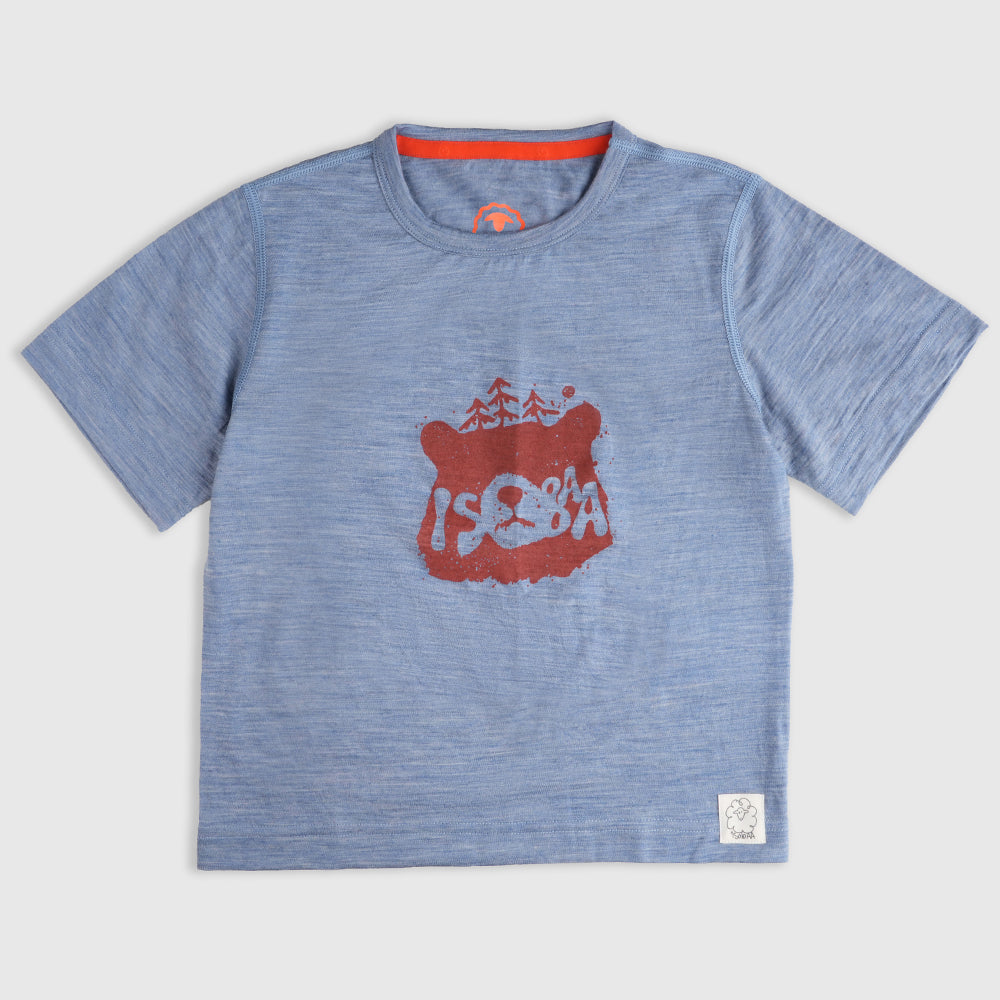 Kids Merino 150 Forest Buddy SS Tee (Sky)