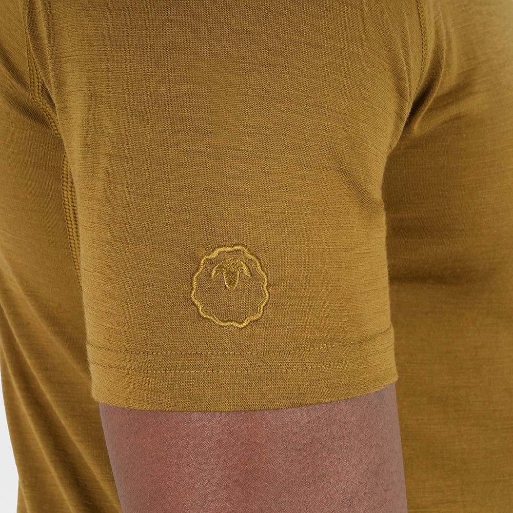 Mens Merino 150 Short Sleeve Crew (Dull Gold)