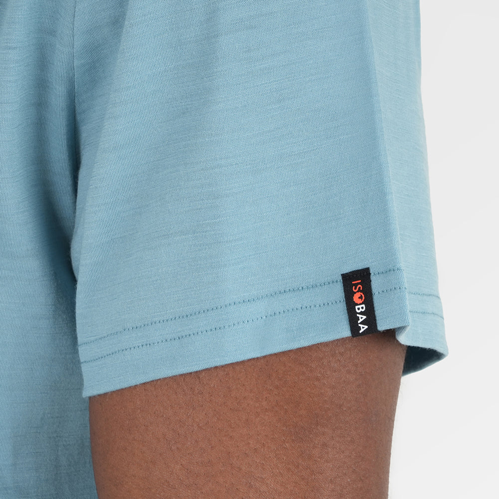 Mens Merino 150 Short Sleeve Relaxed Crew (Lagoon)