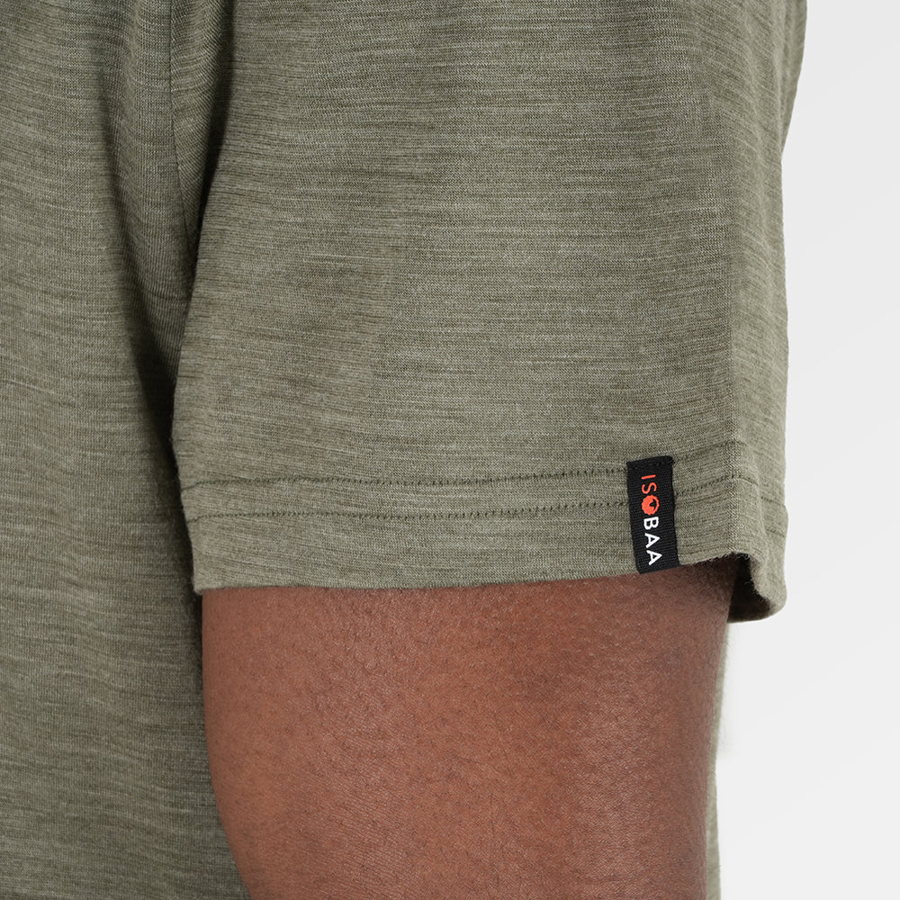 Mens Merino 150 Short Sleeve Relaxed Crew (Olive)