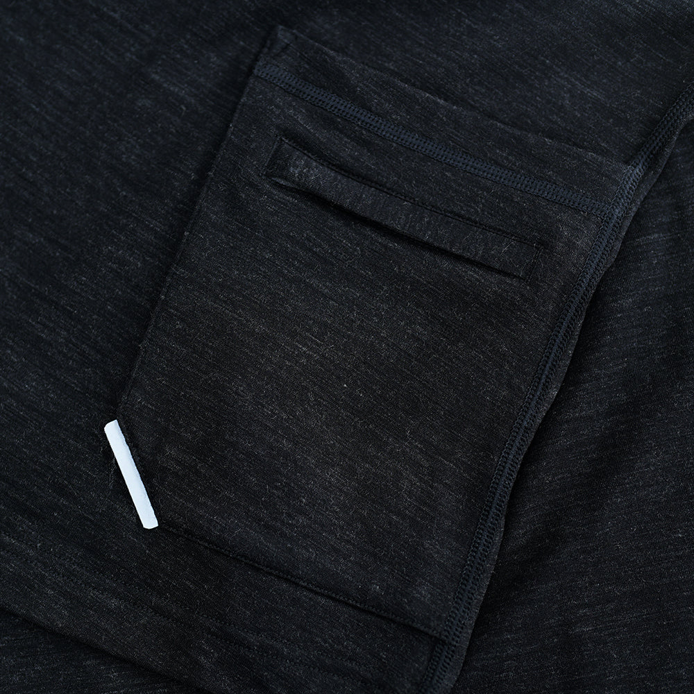 Mens 160 SS Cycle Zip Top (Black Melange)