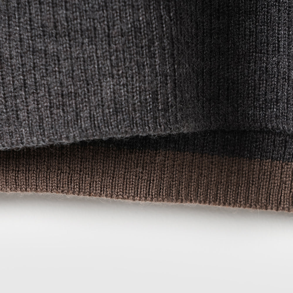 Mens Cinder Merino Moss Stitch Crew Sweater (Chocolate)