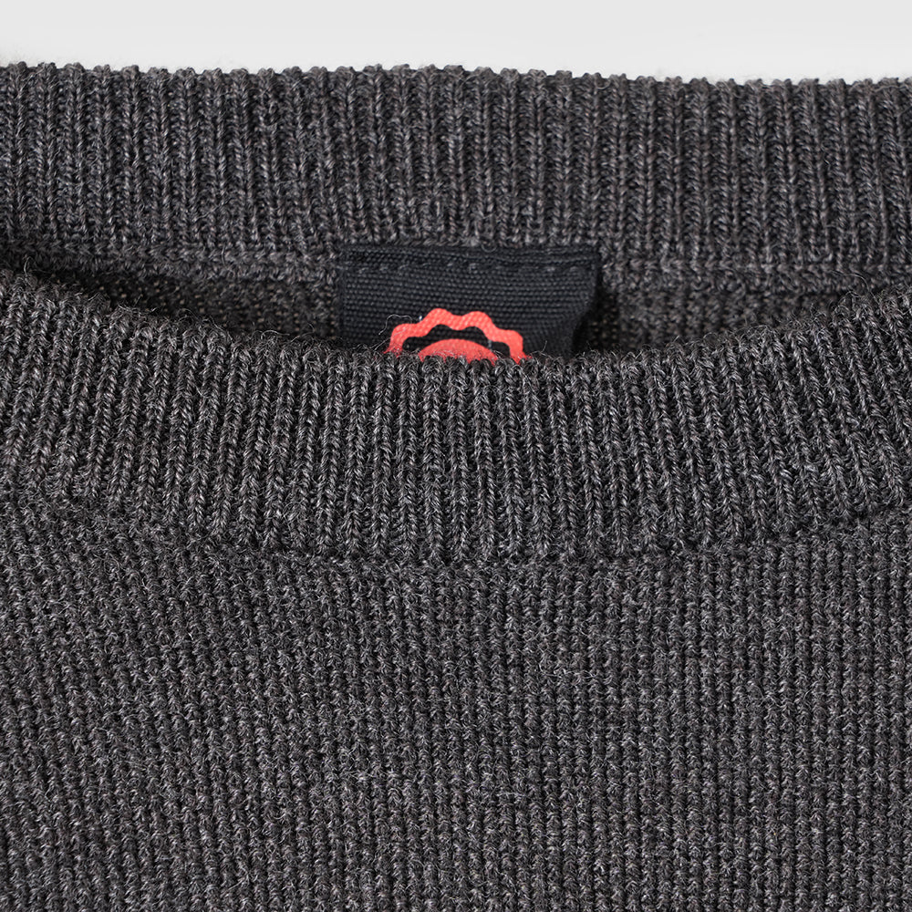 Mens Cinder Merino Moss Stitch Crew Sweater (Chocolate)