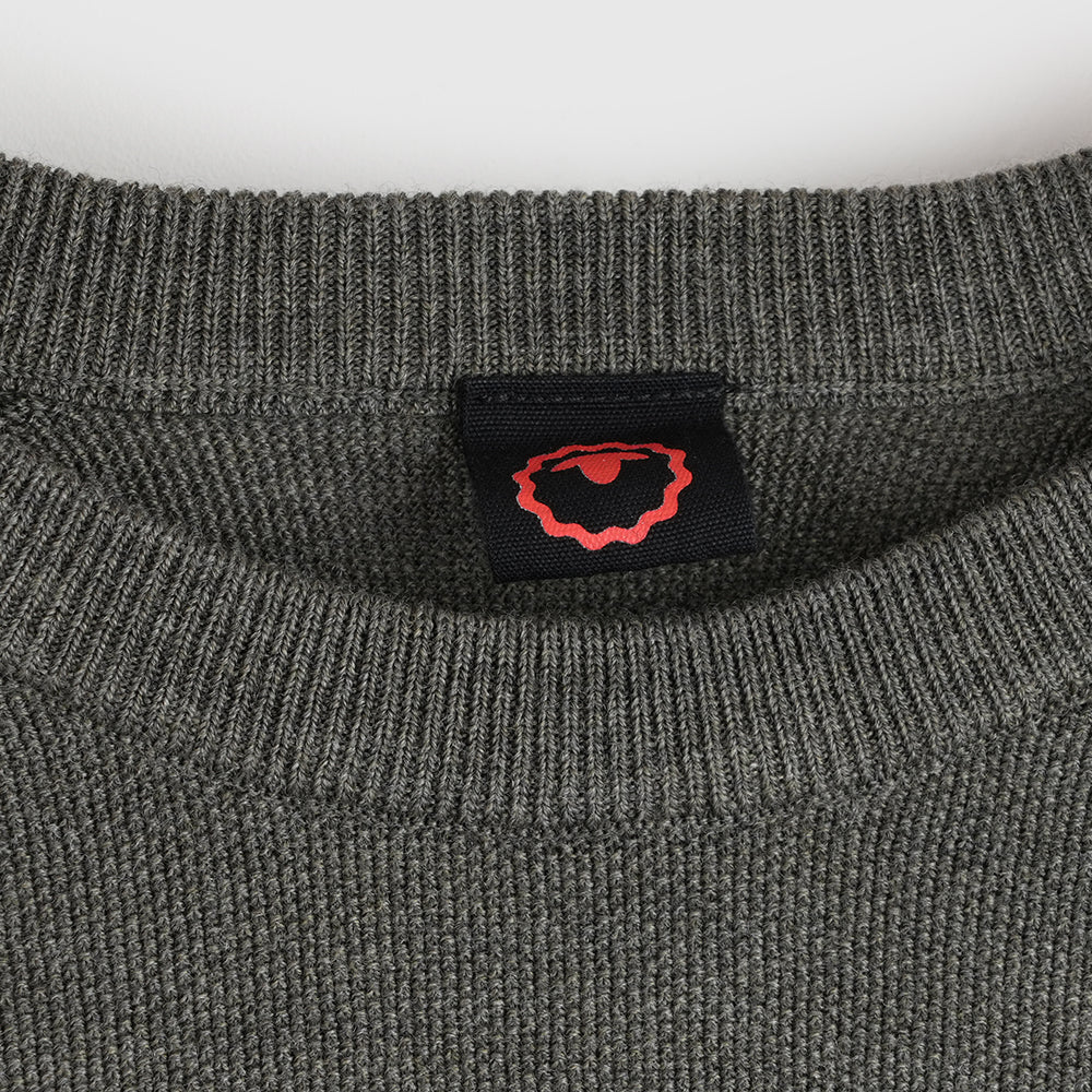 Herren Cinder Merino Moss Stitch Crew Sweater (Dark Olive)