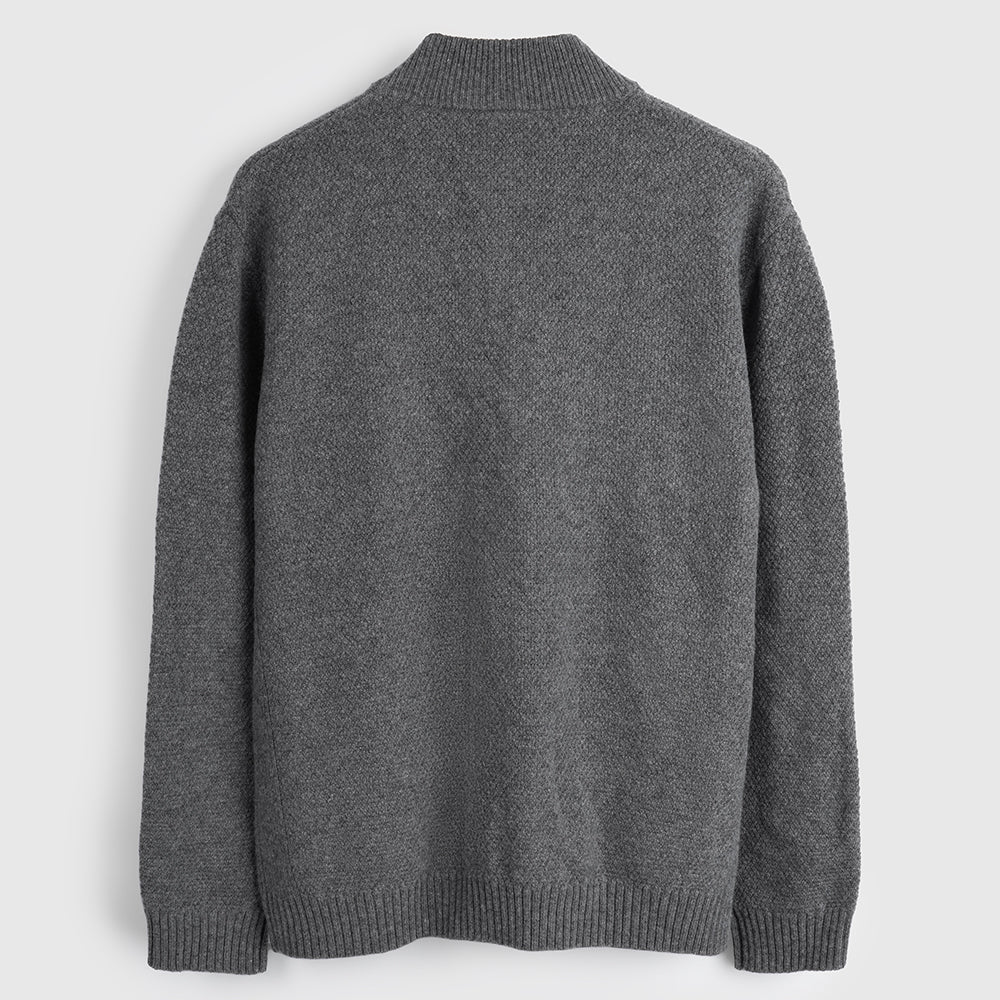 Herren Oaken Merino Strickjacke mit Reißverschluss (Grey)