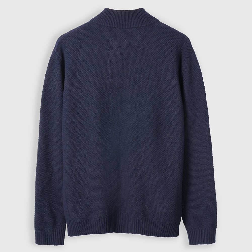 Pull zippé en mérinos Mens Oaken (Navy)