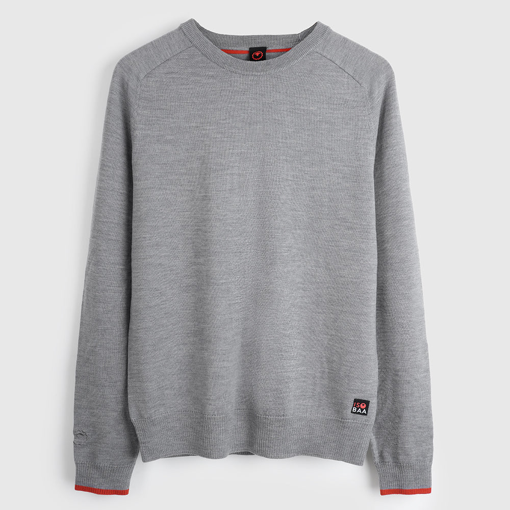Herren Woolsey Merino Crew Sweater (Charcoal/Orange)