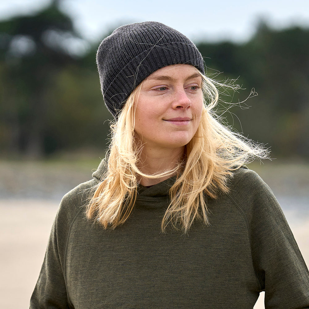 Merino Fisherman Beanie (Chocolate)