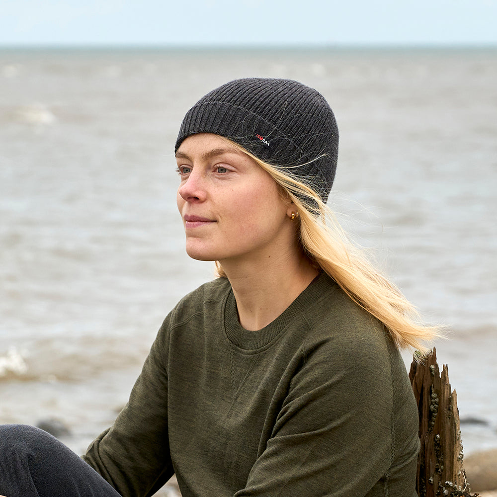 Merino Fisherman Beanie (Smoke)