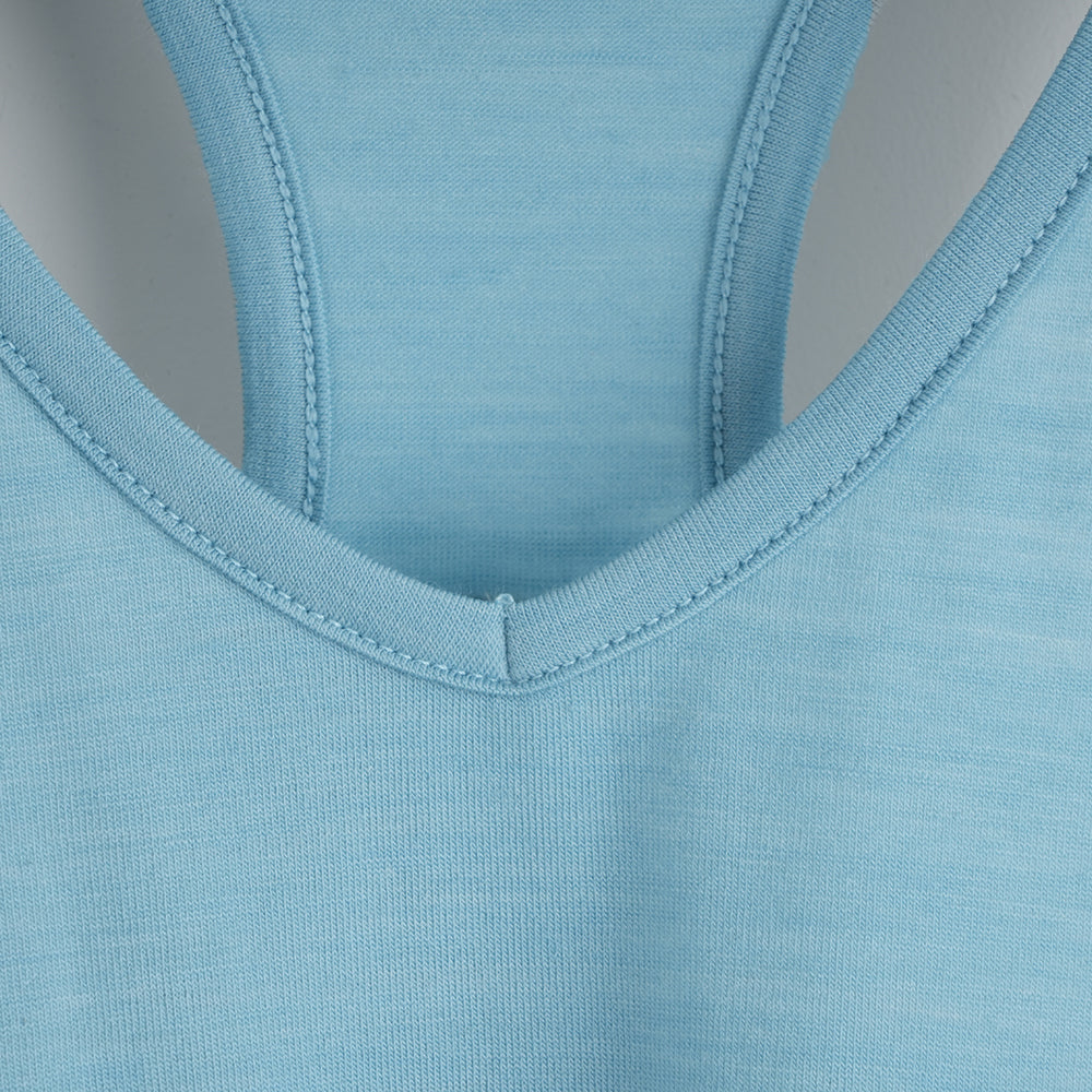 Womens Merino Blend 125 Ultrafine Racer Vest (Lagoon)