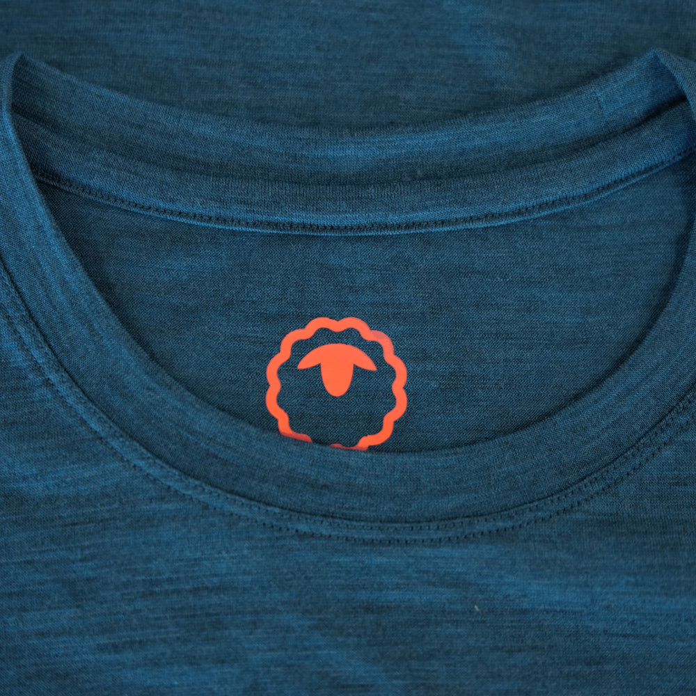 Isobaa Womens Merino 150 Sunset T-Shirt (Petrol/White)