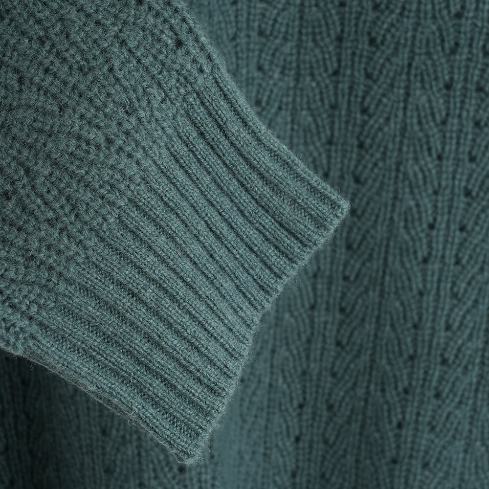 Womens Clover Merino Crew Sweater (Sea Green)