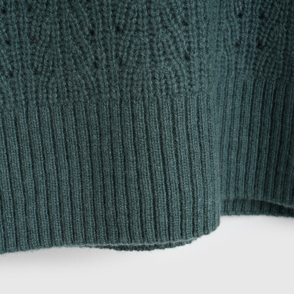 Womens Clover Merino Crew Sweater (Sea Green)