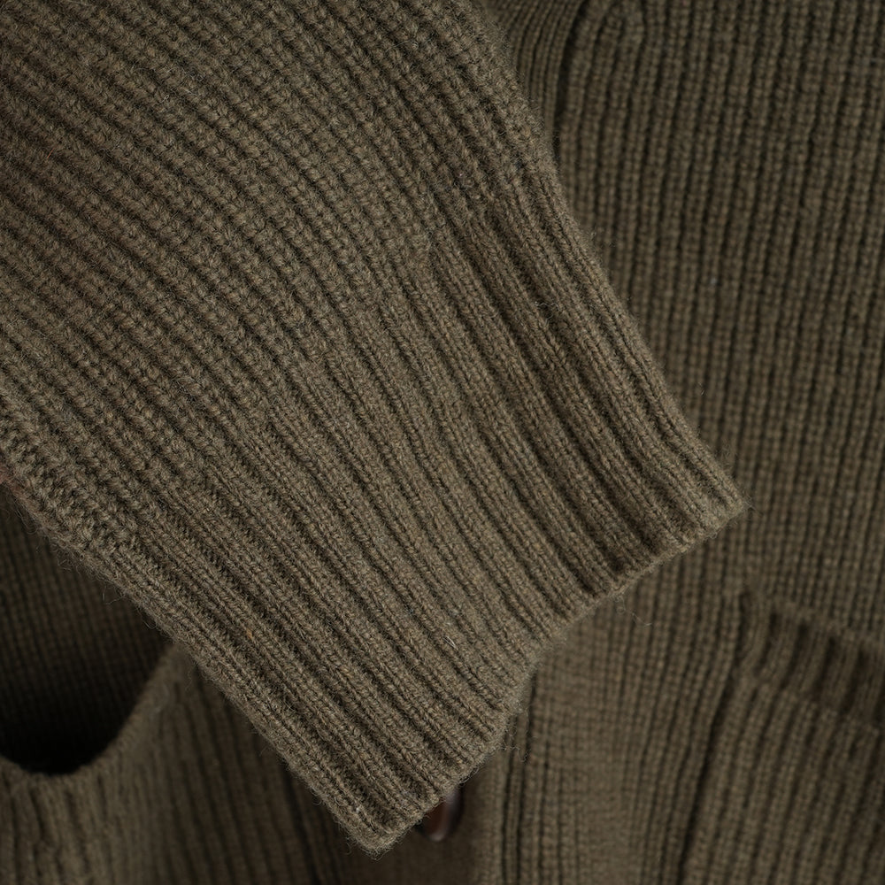 Damen Herdwick Merino Cardigan (Dark Olive)