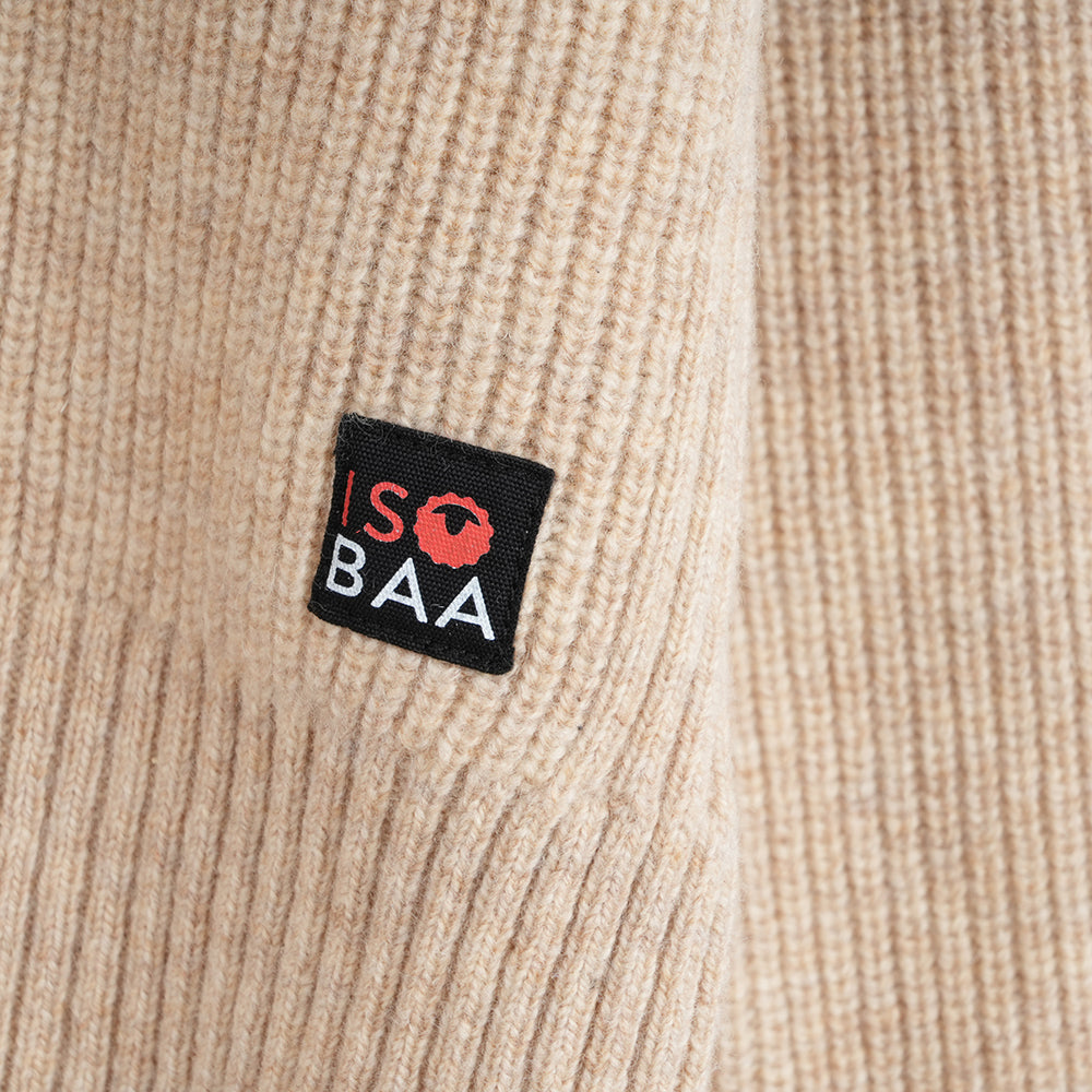 Damen Herdwick Merino Stehkragen-Pullover (Oatmeal)