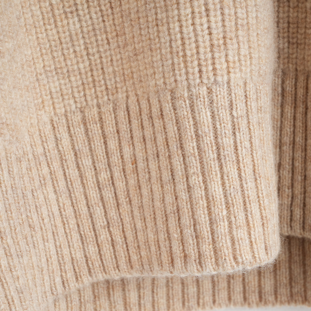 Damen Herdwick Merino Stehkragen-Pullover (Oatmeal)