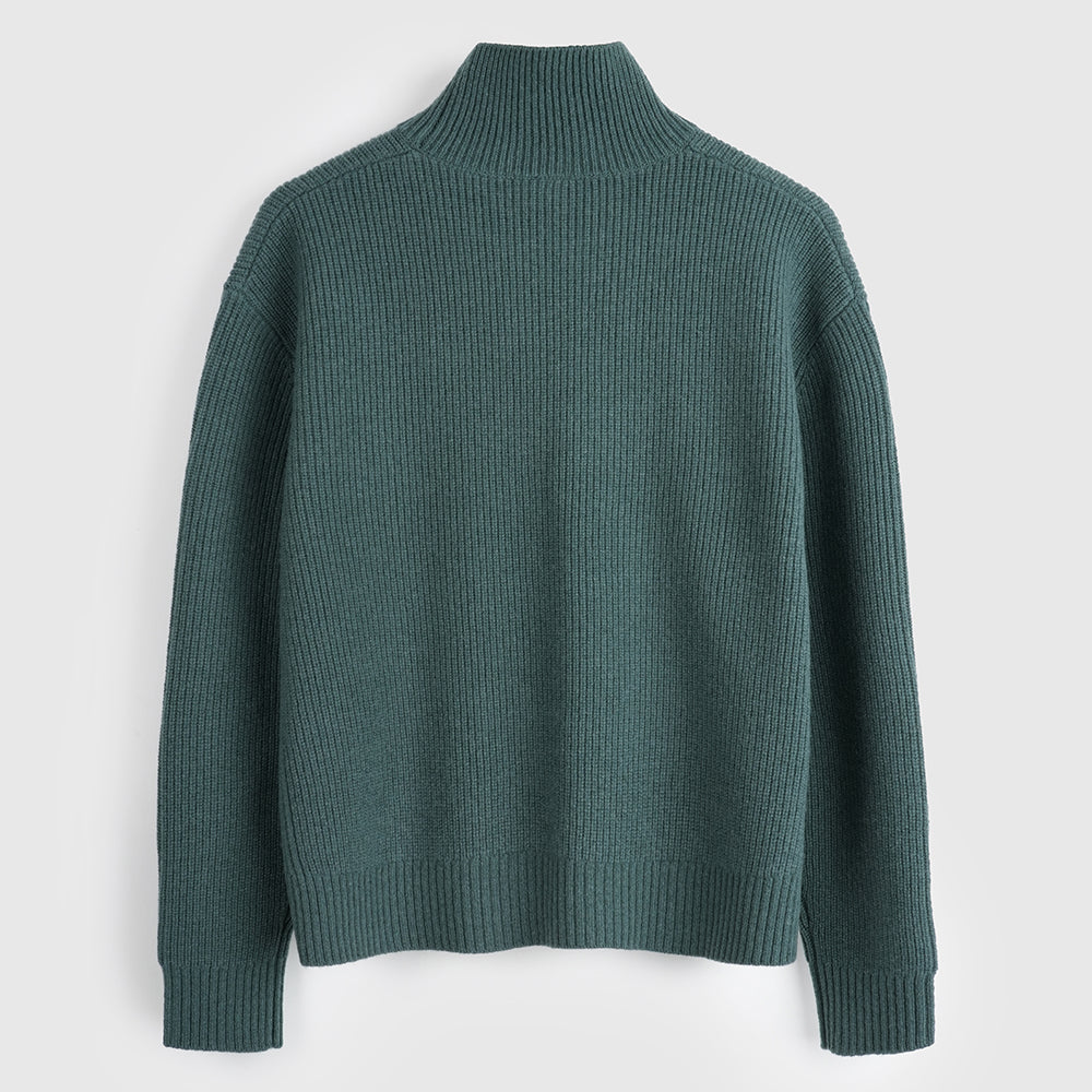 Damen Herdwick Merino Stehkragen-Pullover (Sea Green)
