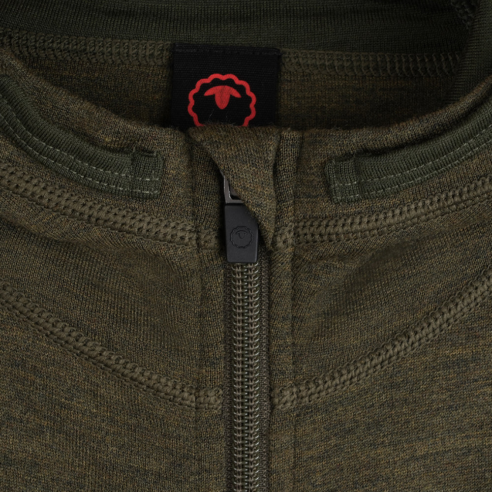 Womens Merino 260 Casual Hoodie (Dark Olive)