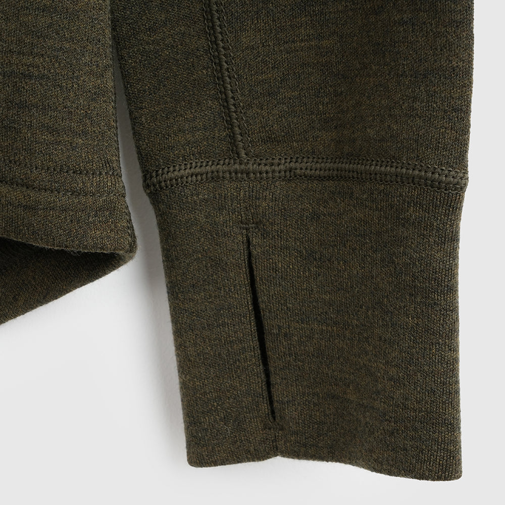 Womens Merino 320 Long Sleeve Half Zip (Dark Olive)