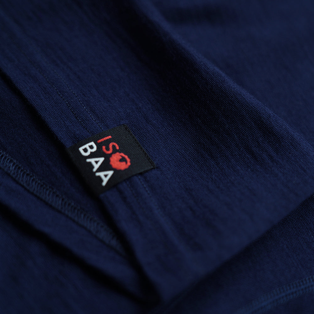 Isobaa | Womens Merino 180 Long Sleeve Crew (Stripe Navy/Denim) | Get outdoors with the ultimate Merino wool long-sleeve top.