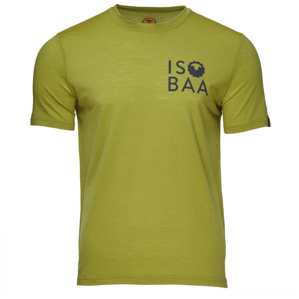 Isobaa | Mens Merino 150 Logo Tee (Lime) | Gear up for adventure with Isobaa's superfine Merino tee.