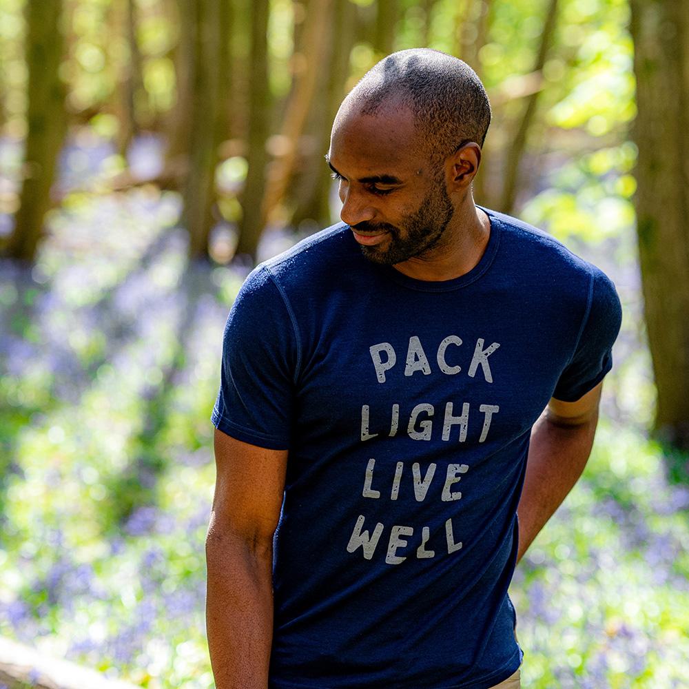 Isobaa | Mens Merino 150 Pack Light Tee (Navy) | Gear up for everyday adventures and outdoor pursuits with Isobaa's soft superfine Merino Tee. | Model: Michael