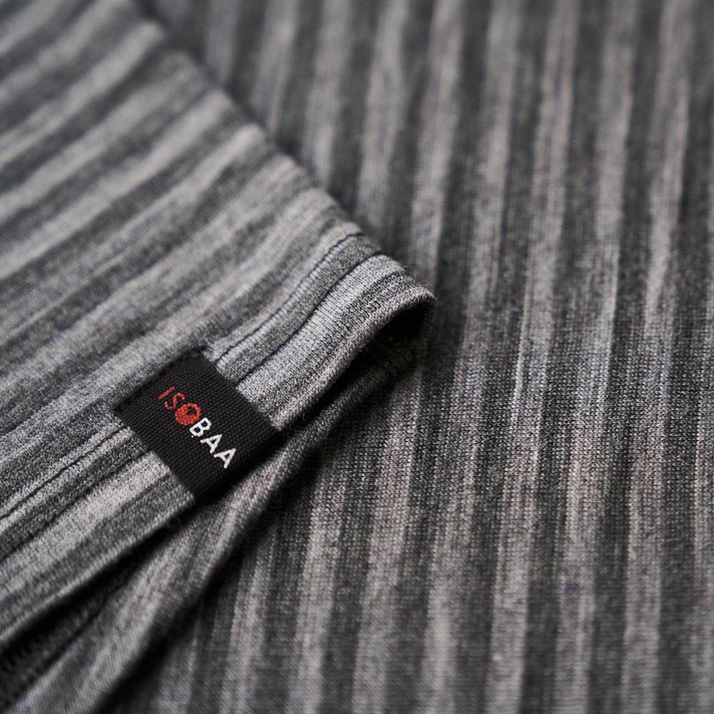 Isobaa | Mens Merino 150 Vest (Mini Stripe Smoke/Charcoal) | Be ready for any adventure with Isobaa's superfine Merino sleeveless Vest.