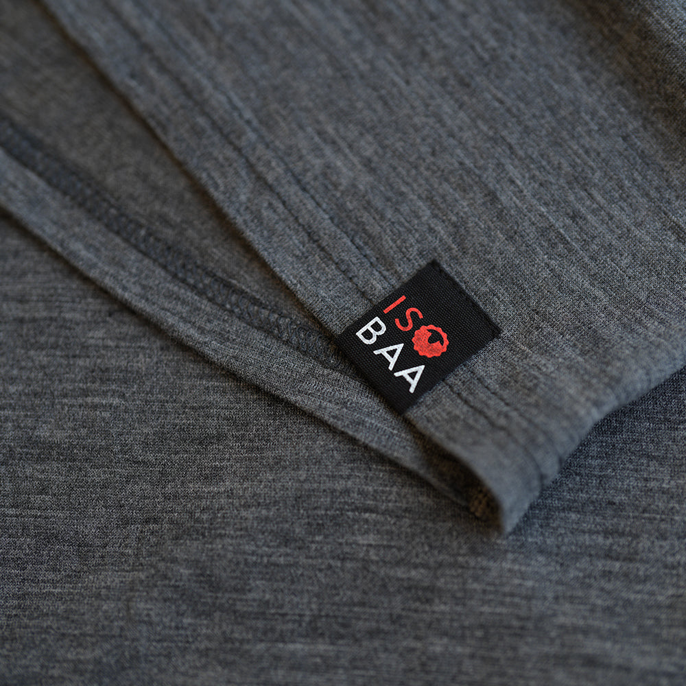 Isobaa | Womens Merino 200 Long Sleeve Zip Neck (Smoke) | Experience the best of 200gm Merino wool with this ultimate half-zip top – your go-to for challenging hikes, chilly bike commutes, post-workout layering, and unpredictable weather.