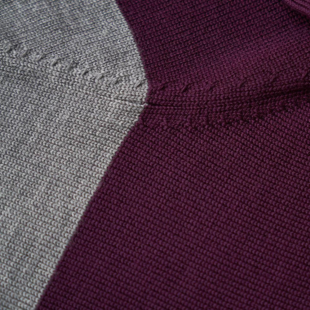 Isobaa | Womens Merino Block Stripe Sweater (Charcoal/Wine/Fuchsia/Smoke) | Discover effortless style and exceptional comfort with our extrafine 9-gauge Merino wool crew neck sweater.