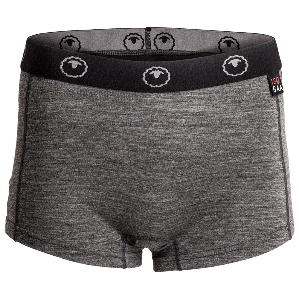 Isobaa | Womens Merino 180 Hipster Shorts (Smoke) | Conquer any activity in comfort with Isobaa's superfine Merino hipster shorts.