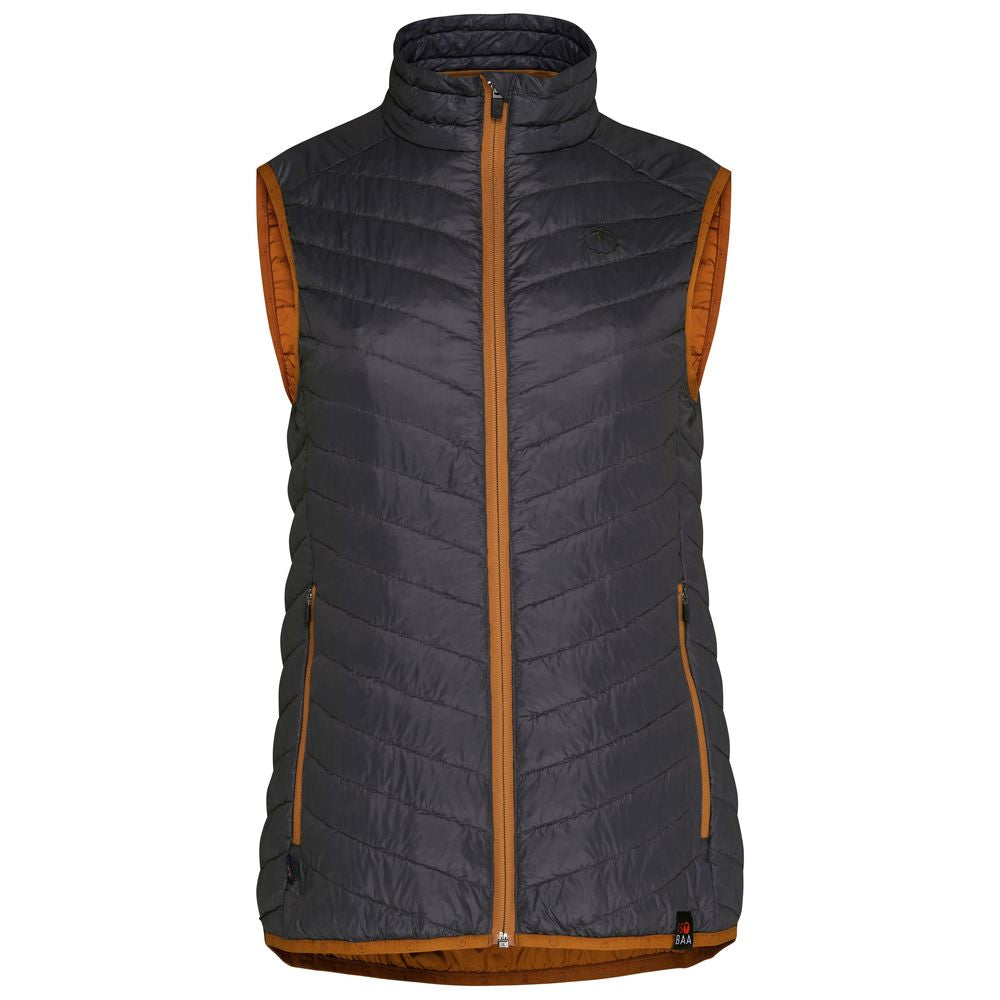 Isobaa | Womens Merino Wool Insulated Gilet (Smoke/Mustard) | Fight the chill with our innovative Merino gilet.