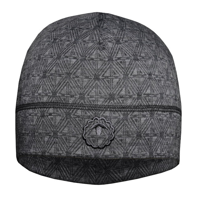 Isobaa Merino Blend 250 Geometric Jacquard Beanie (Smoke/Charcoal)