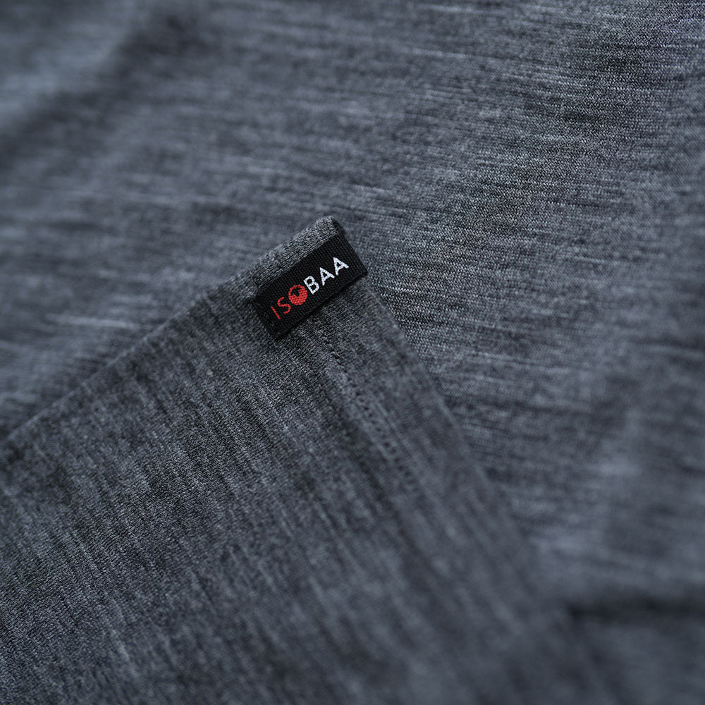 Isobaa | Mens Merino 150 Sheep Tee (Smoke/Black) | Gear up for everyday adventures in Isobaa's superfine Merino Tee.