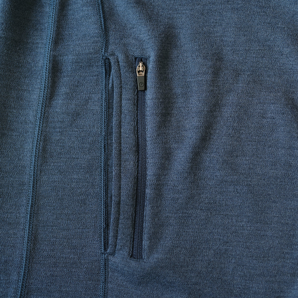 Isobaa | Womens 320 Merino Full Zip (Denim/Navy) | Step into a new level of comfort and versatility with our 320 Merino Full Zip Jacket