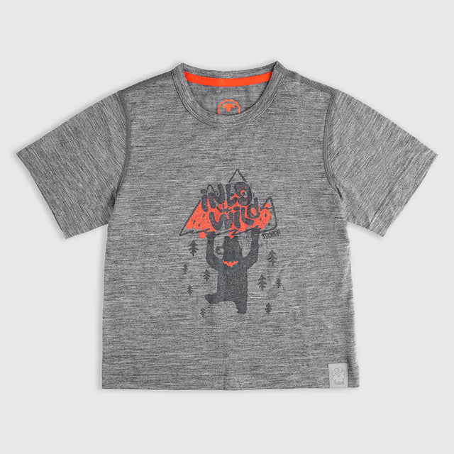Junior Merino 150 Into The Wild SS Tee (Charcoal)