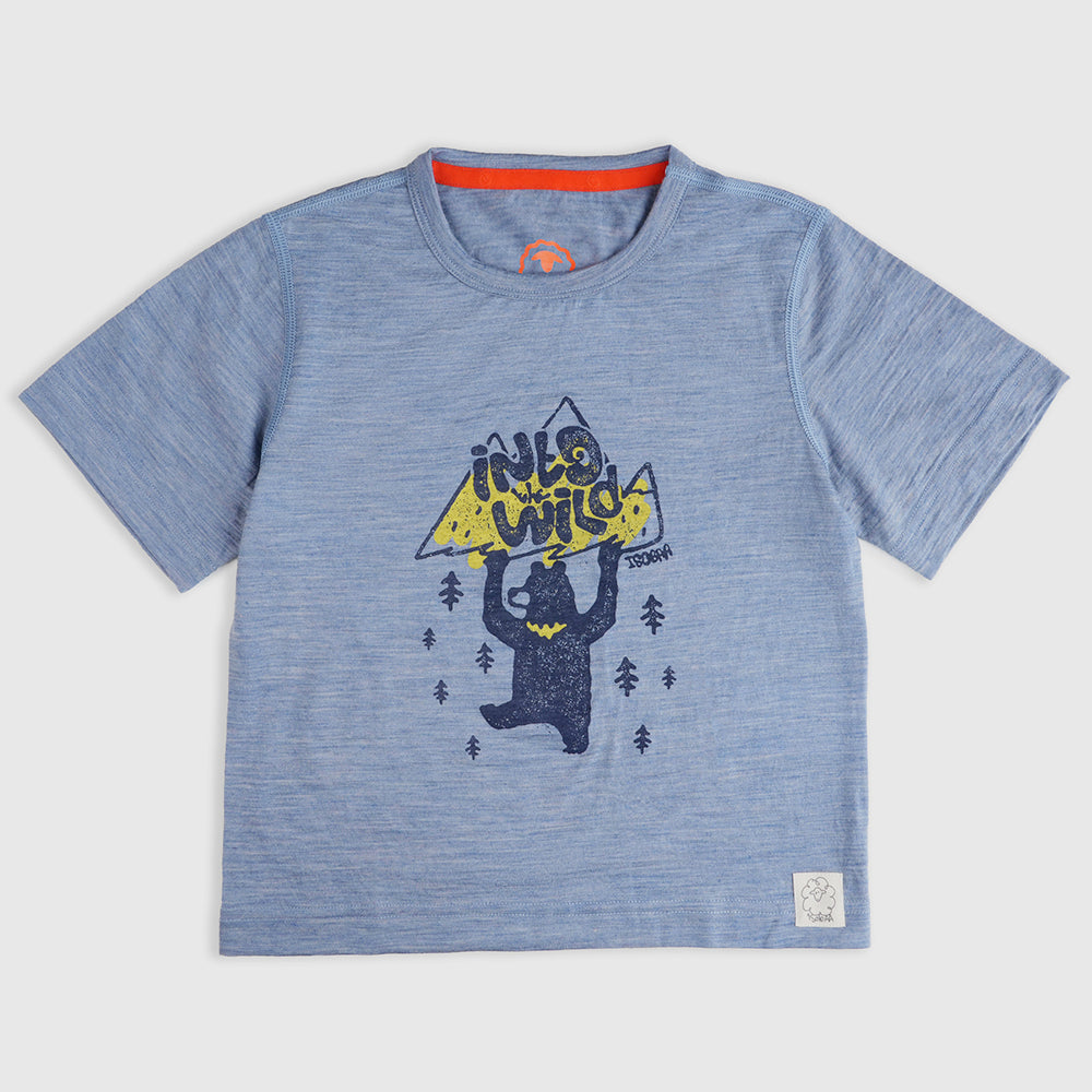 Junior Merino 150 Into The Wild SS Tee (Sky)