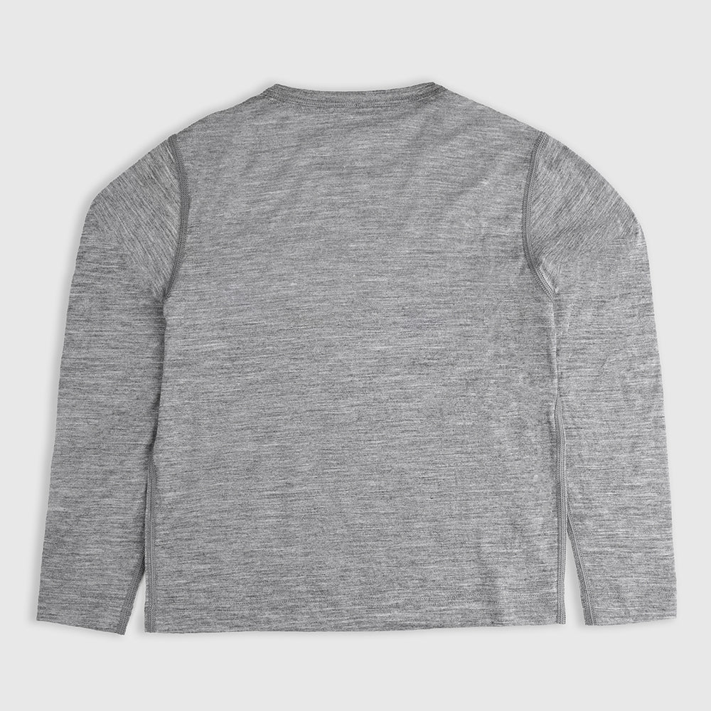Junior Merino 150 Time to Explore LS Tee (Charcoal)