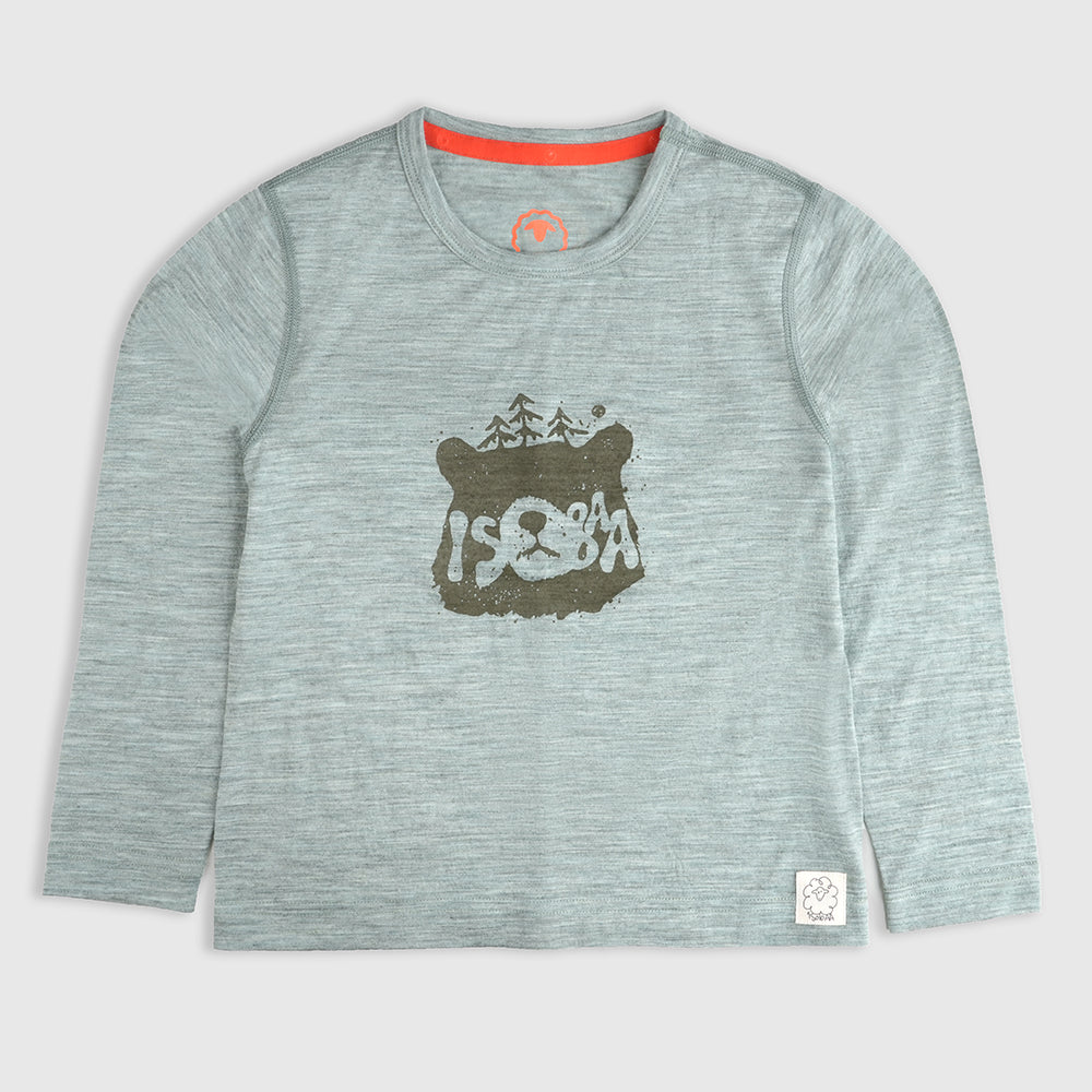 Kids Merino 150 Forest Buddy LS Tee (Agave)