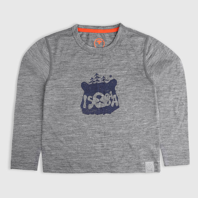 Kids Merino 150 Forest Buddy LS Tee (Charcoal)