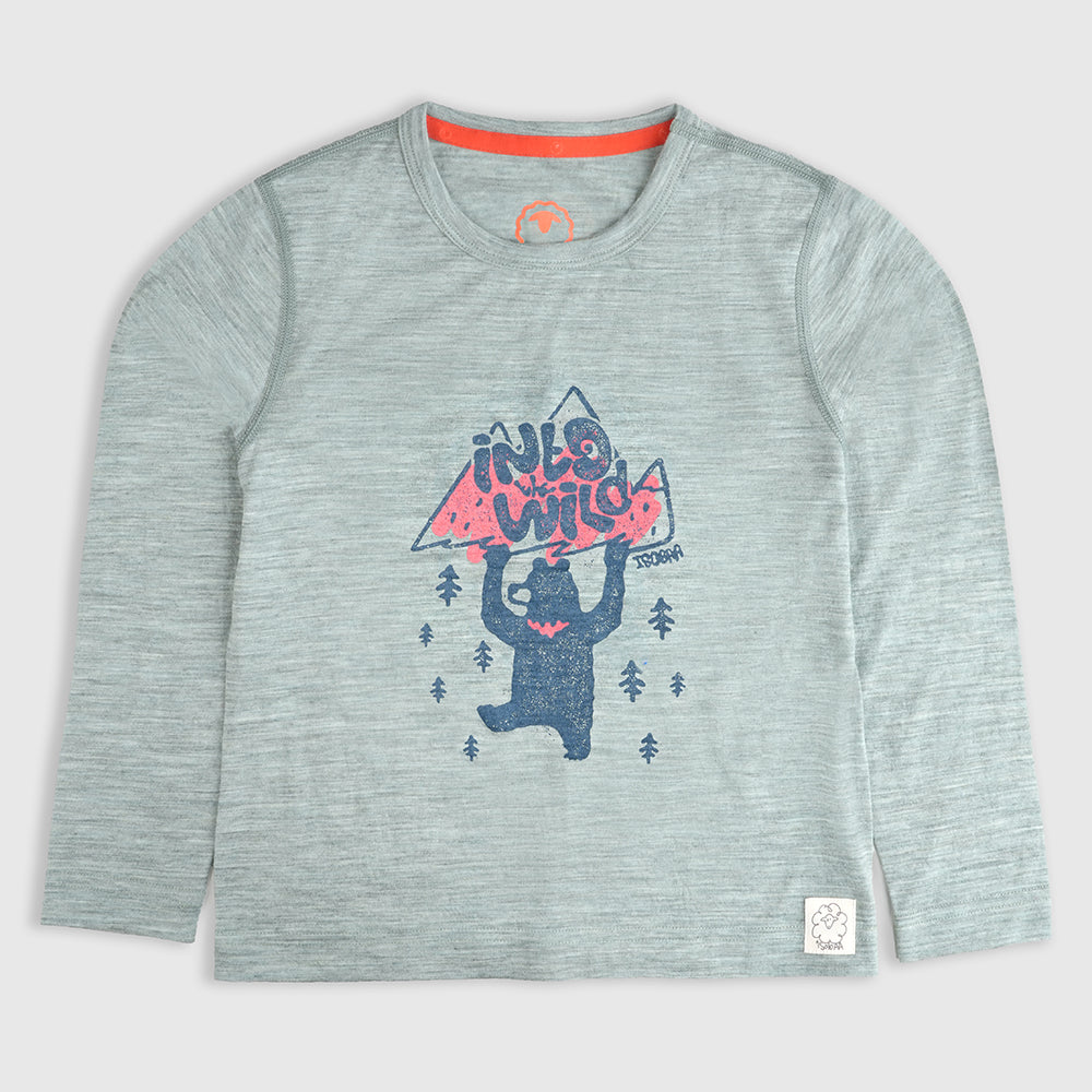 Kids Merino 150 Into The Wild LS Tee (Agave)