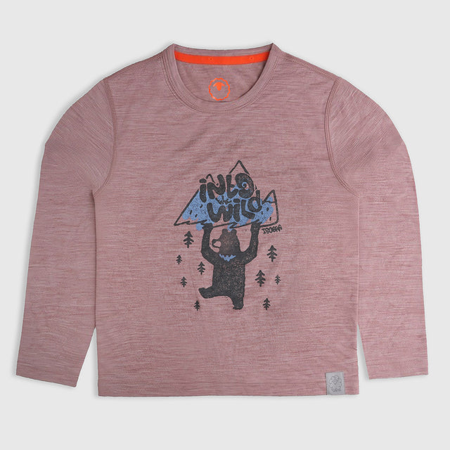 Kids Merino 150 Into The Wild LS Tee (Burlwood)