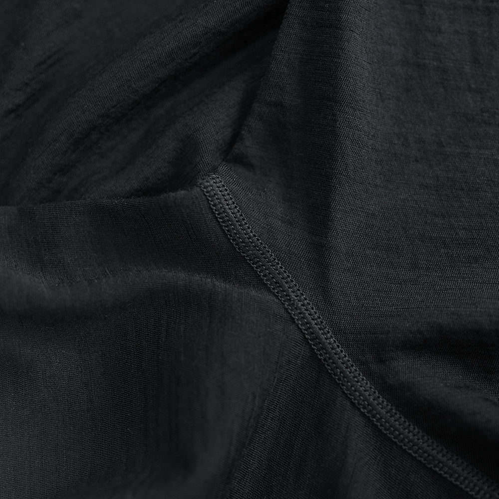 Mens 120 Ultrafine LS Crew (Black)