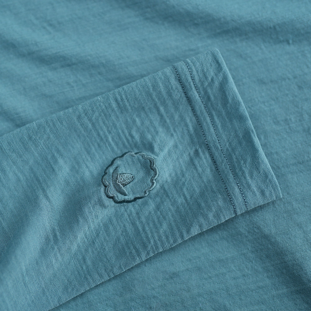 Mens 120 Ultrafine LS Crew (Lagoon)