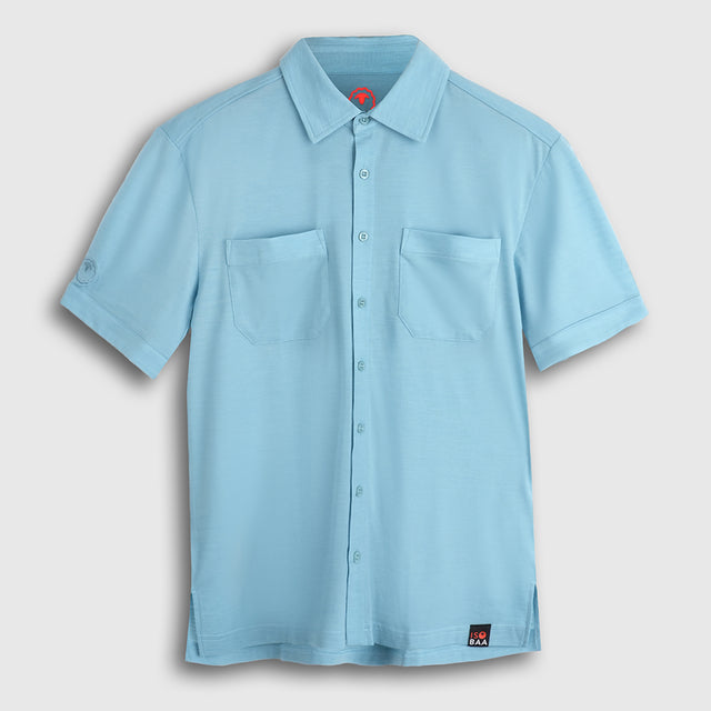 Mens Merino Blend 125 Ultrafine SS Shirt (Lagoon)
