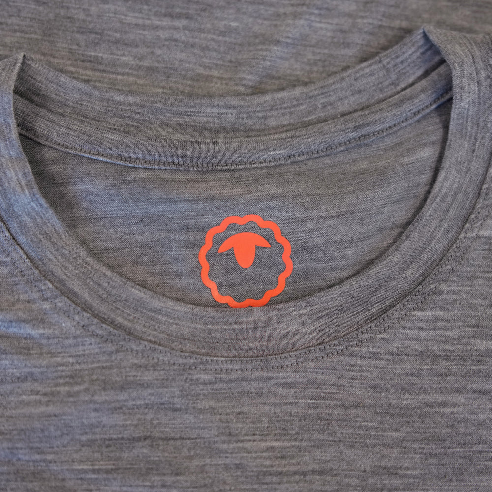 Isobaa Mens Merino 150 Sunset T-Shirt (Charcoal Melange/Black)