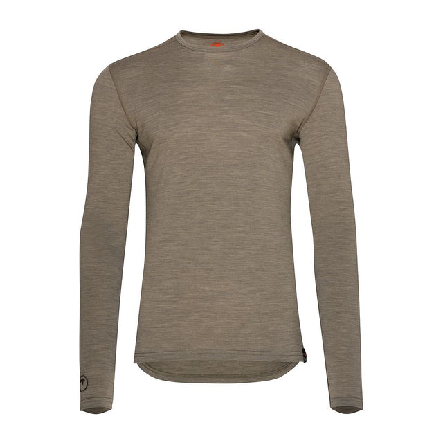 Isobaa Mens Merino 180 Long Sleeve Crew (Truffle/Melange)