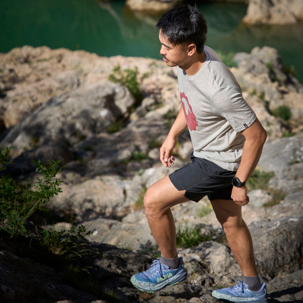 Mens Merino Active Blend Travel Shorts (Black) | Model: Minh