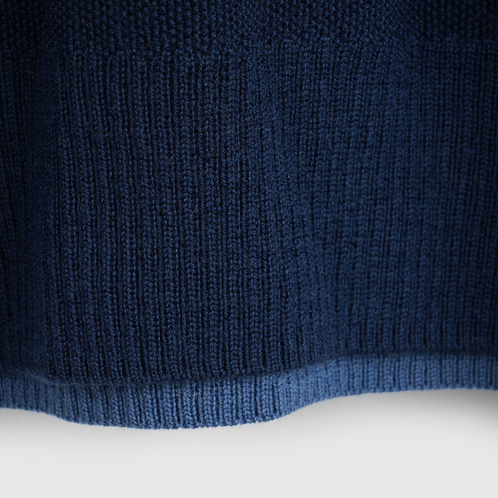 Mens Cinder Merino Moss Stitch Crew Sweater (Navy)