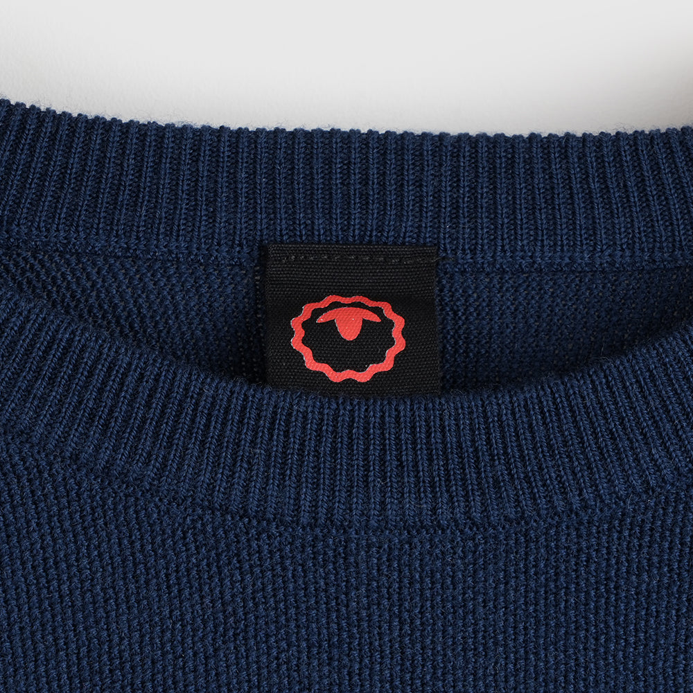 Herren Cinder Merino Moss Stitch Crew Sweater (Navy)