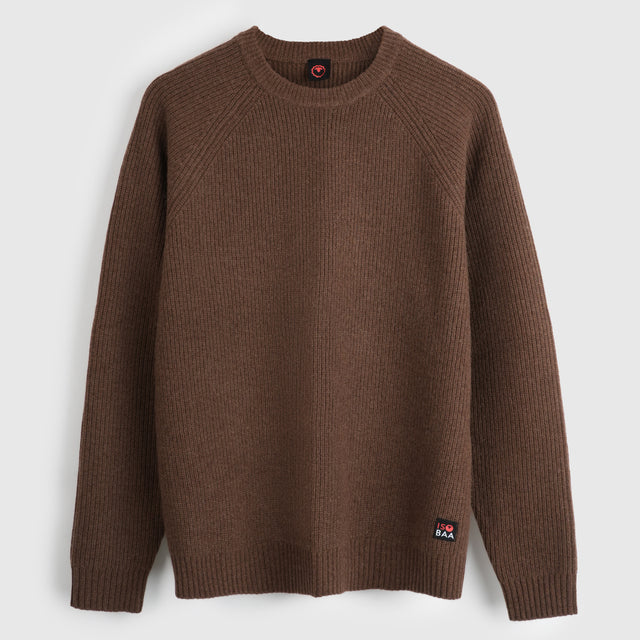 Herren Herdwick Merino Crew Sweater (Brown)